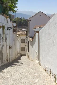 Empty medieval street Stock Photos