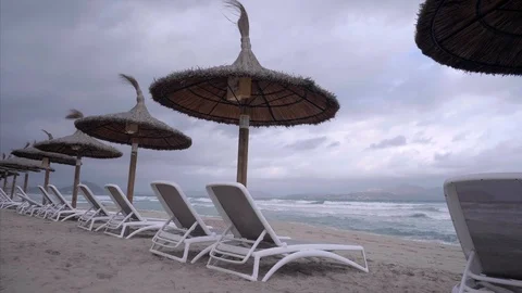 Empty Mediterranean beach Stock Footage 98571120