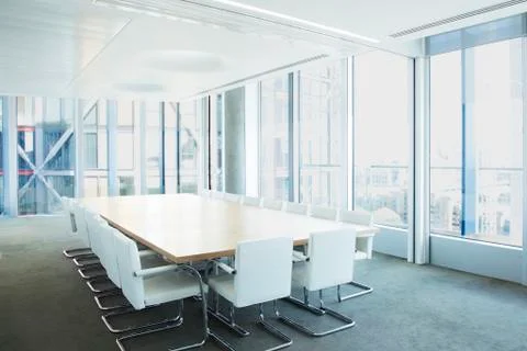Empty meeting table in office Stock Photos