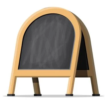 Empty menu black board. Cafe wooden chalk board. Illustrazione stock