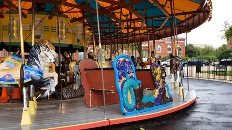 Empty Merry go round carousel  動画素材 101320733