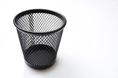 Empty mesh basket on white background Stock Photos