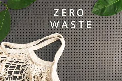 Empty mesh string bag. Zero waste Foto stock