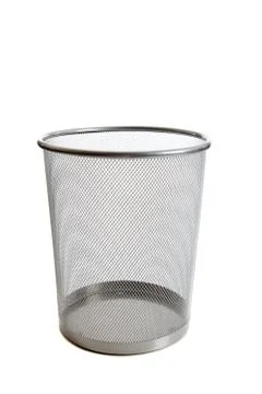 Empty mesh wastebasket Stock Photos