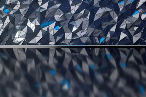 Empty metal floor with triangle background, 3d rendering. Stock Illustration