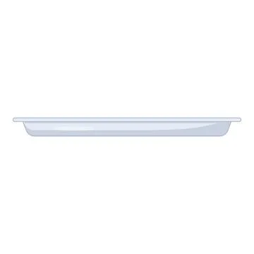 Empty metal food tray serving platter side view Stock Illustration