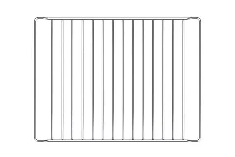 Empty Metal Grill Rack or Oven Grid. 3d Rendering Stock Illustration