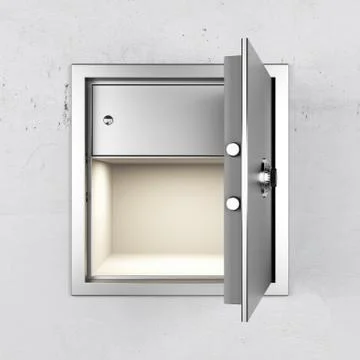 Empty metal safe in wall Stock Illustration
