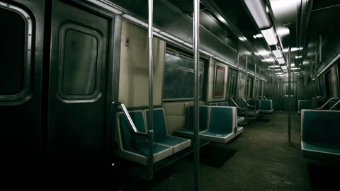 Empty metal subway train in urban Chicago Stock Footage 252818698