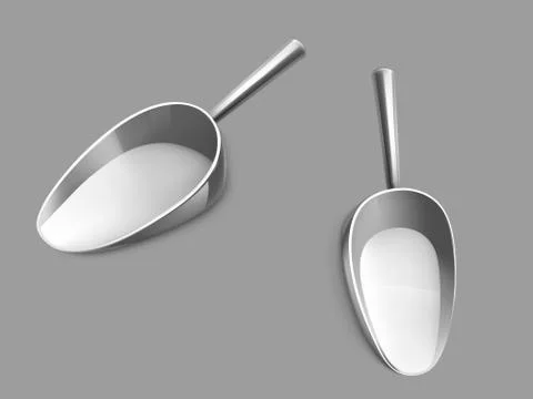 Empty metallic scoop realistic vector illustration Stock-Illustration
