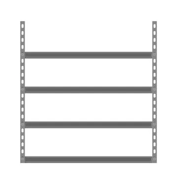 Empty metallic storage shelves Illustrazione stock