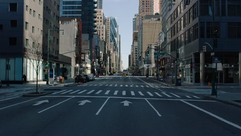 Empty Midtown Manhattan Avenue Stock Footage 128599198