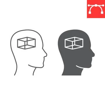 Empty mind line and glyph icon Illustrazione stock