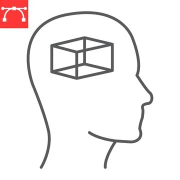 Empty mind line icon Illustrazione stock