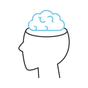 Empty mind line icon, outline symbol, vector illustration, concept sign Illustrazione stock