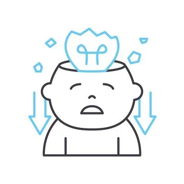 Empty mind line icon, outline symbol, vector illustration, concept sign Illustrazione stock