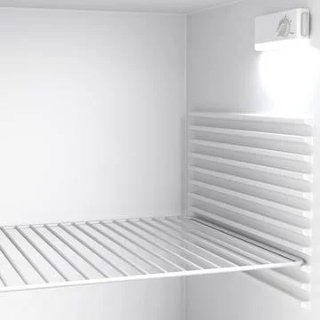 Empty minibar refrigerator inside Illustrazione stock