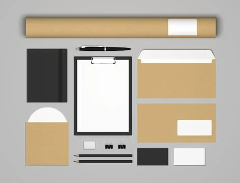 Empty mock-up 3d illustration template for branding identity. Stockillustratie