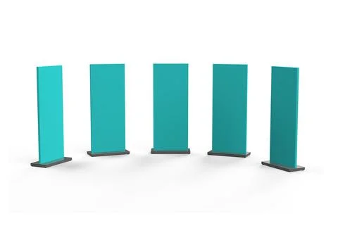 Empty Mock-up for customizable vertical advertising display stand pylon 5 Illustrazione stock