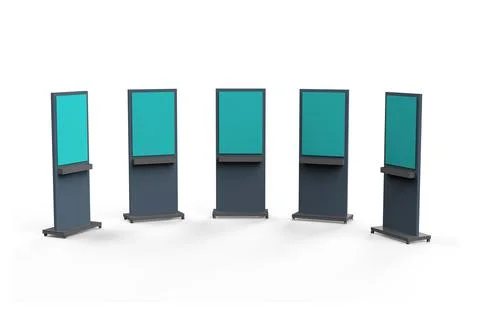 Empty Mock-up for customizable vertical advertising display stand pylon screen Illustrazione stock
