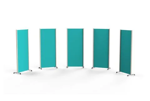 Empty Mock-up for customizable vertical advertising display stand pylon wheels Illustrazione stock