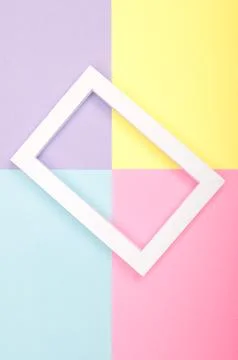 Empty mockup frame isolated on paper background Stock Photos