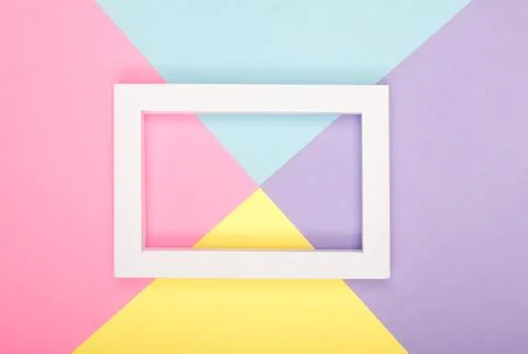 Empty mockup frame isolated on paper background Stock Photos