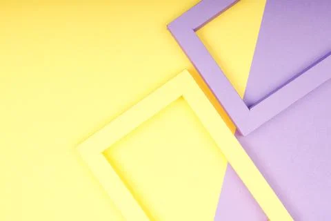 Empty mockup frame isolated on paper background Stock Photos
