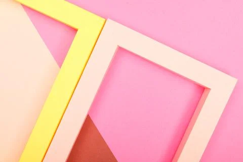 Empty mockup frame isolated on paper background Stock Photos