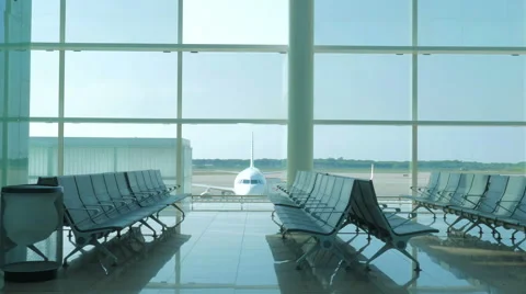 Empty modern airport Stock Footage