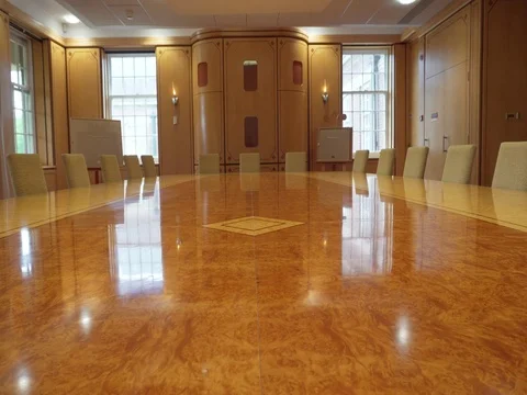 Empty Modern Boardroom in Office for Executive Business Meeting, on a Dolly Stock Footage