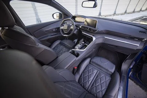 Empty modern car interior front seat Stock Photos