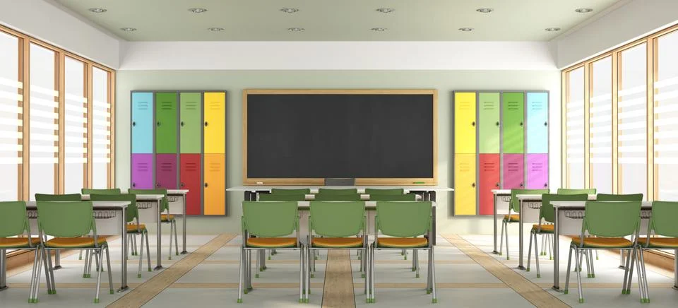 Empty modern classroom Stock Illustration