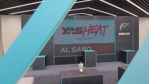 Empty modern cooldown room at F1 Yas Marina Circuit, Abu Dhabi, UAE Video stock 328218541