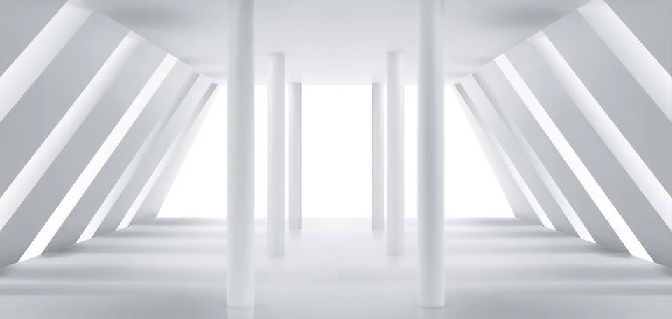 Empty modern hall interior with columns Stock Illustration