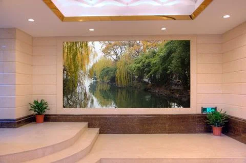 Empty modern hall with scenery Foto stock