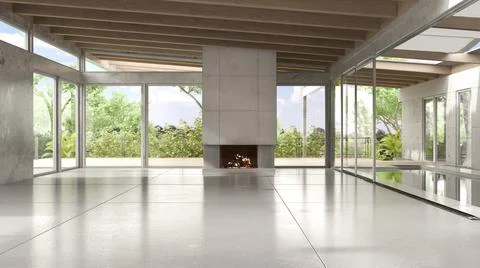 Empty modern interior room 3d illustration Stock Illustration