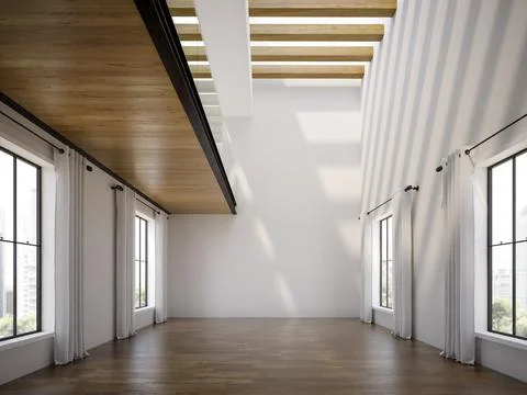 Empty modern interior room 3d illustration Stock Illustration