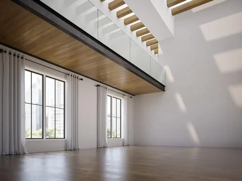 Empty modern interior room 3d illustration 스톡 일러스트