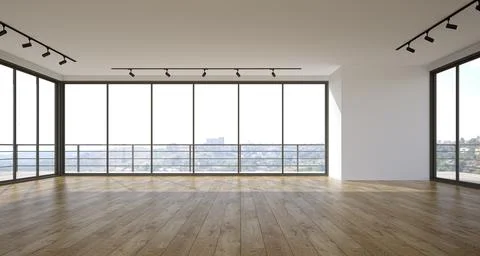 Empty modern interior room 3d illustration Illustrazione stock