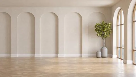 Empty modern interior room 3d illustration 스톡 일러스트