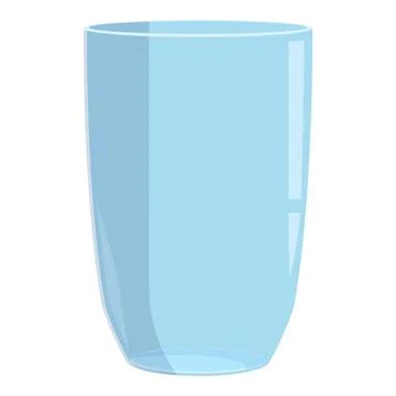Empty modern light blue drinking glass standing upright Stock Illustration