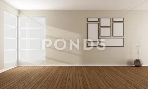 Empty modern living room Stock Illustration