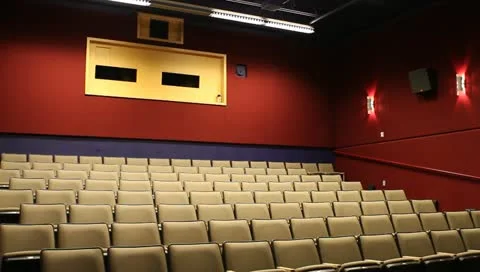 Empty Modern Movie Theater With Lights On and Off Stock Video Stock Footage