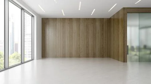 Empty modern office interior room 3d illustration Illustrazione stock
