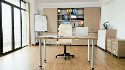Empty modern office with nobody in Video stock 86684146