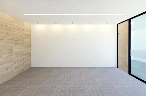 Empty modern office room interior, 3D rendering Stock Illustration