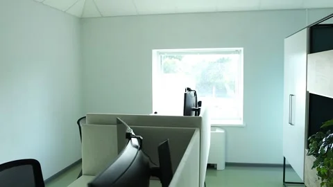 Empty modern office work space Stock Footage 341056503