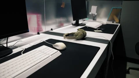 Empty Modern open plan office workspace. No people. Stock Footage 255976083