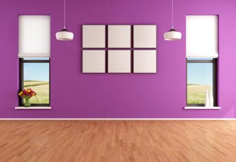 Empty modern purple room Stock Illustration